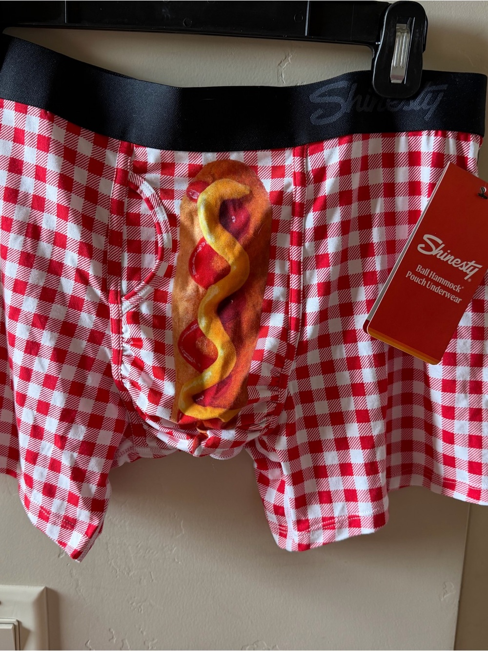 The Hot Diggity Red Gingham Boxer Briefs by Shinesty